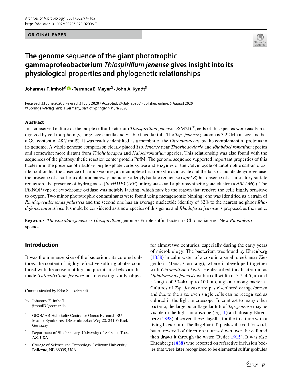 The Genome Sequence of the Giant Phototrophic