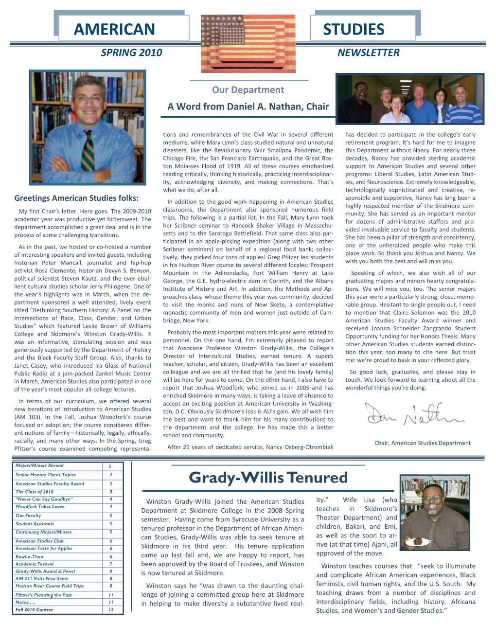 American Studies Spring 2010 Newsletter