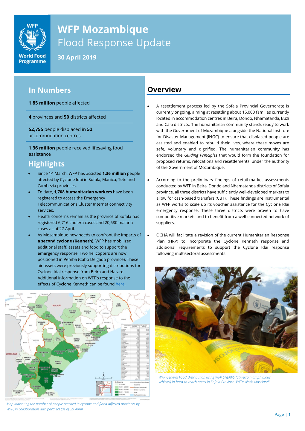 WFP Mozambique Flood Response Update