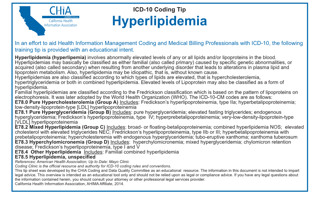 Hyperlipidemia