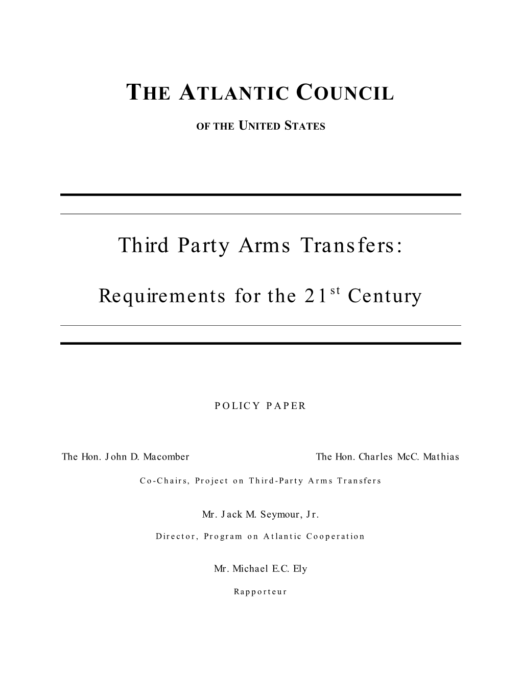 Third Party Arms Transfers