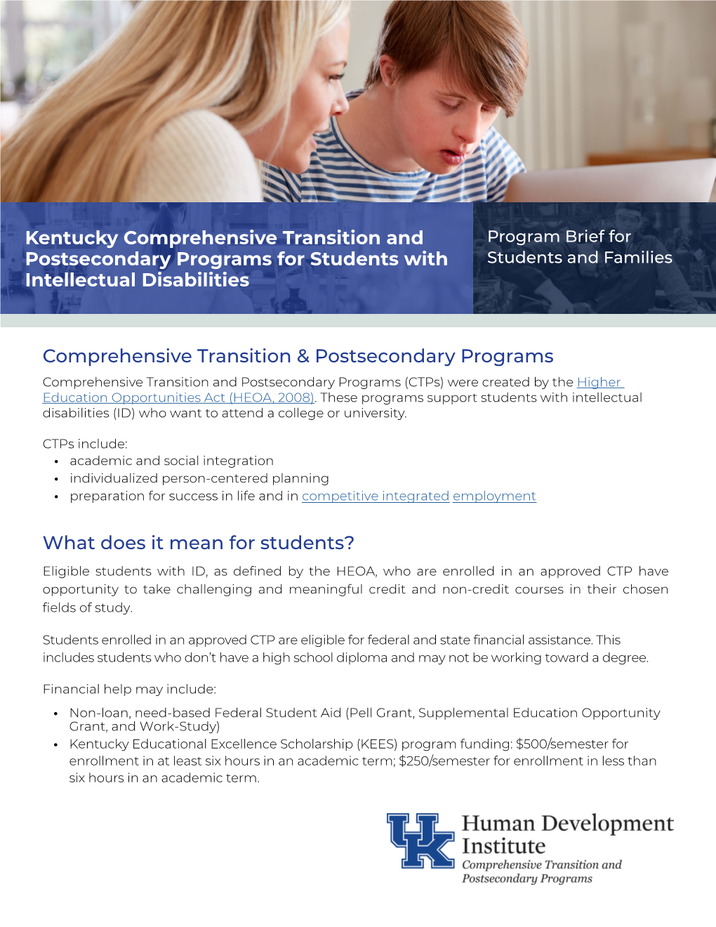 Kentucky Comprehensive Transition and Postsecondary Programs For