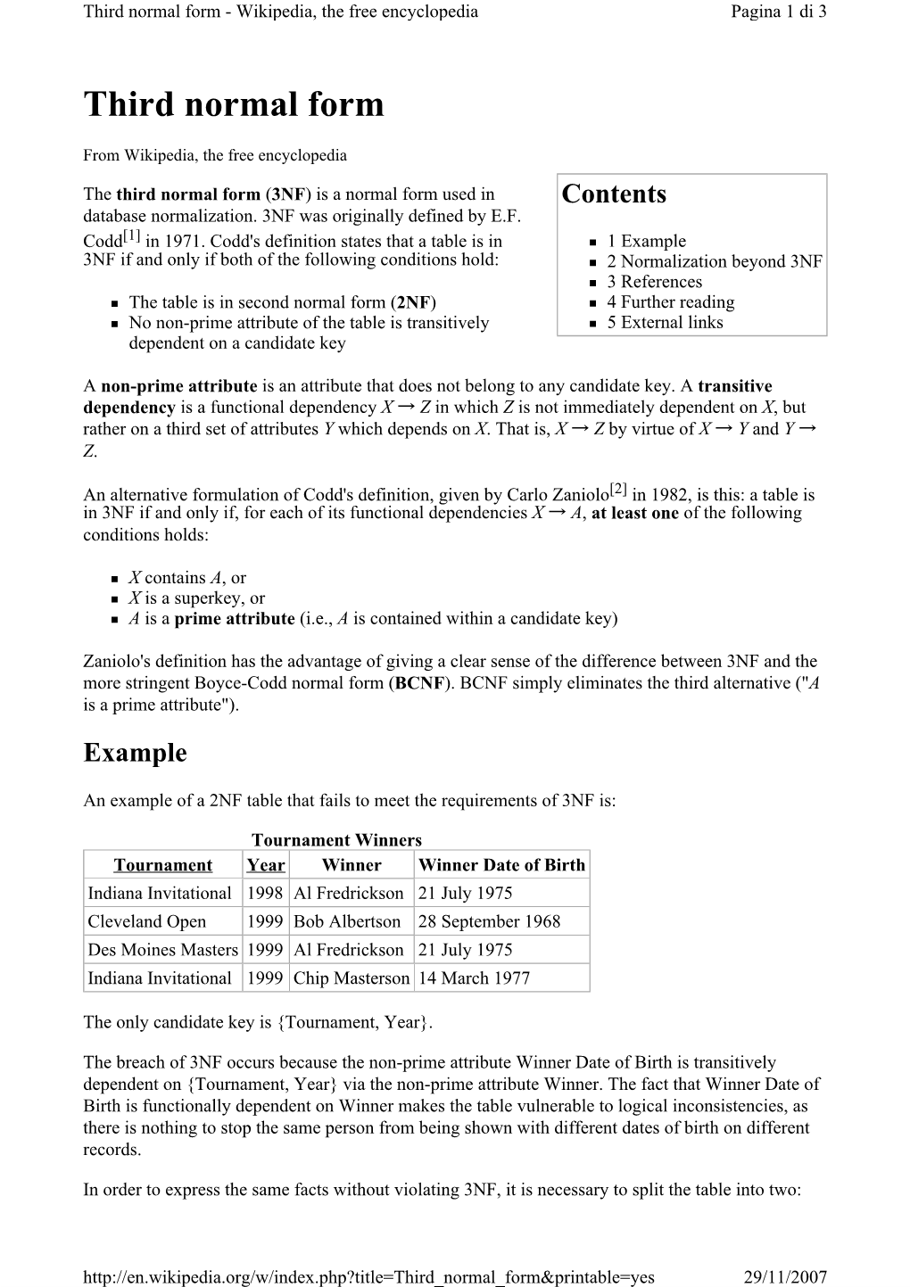 Third Normal Form - Wikipedia, the Free Encyclopedia Pagina 1 Di 3