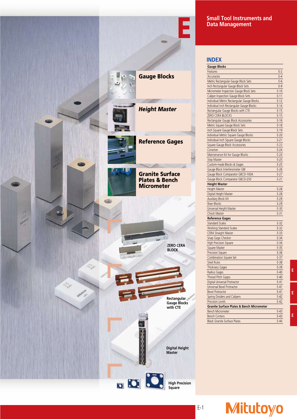 E-1 Small Tool Instruments and Data Management Gauge Blocks Height