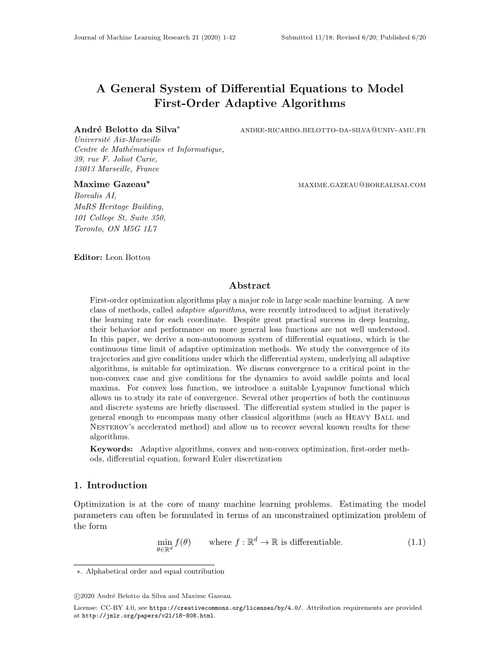 A General System of Differential Equations to Model First-Order