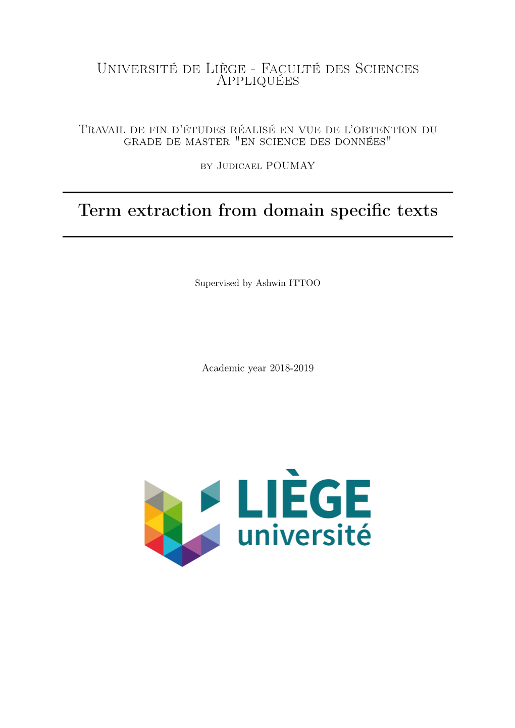 Term Extraction from Domain Specific Texts