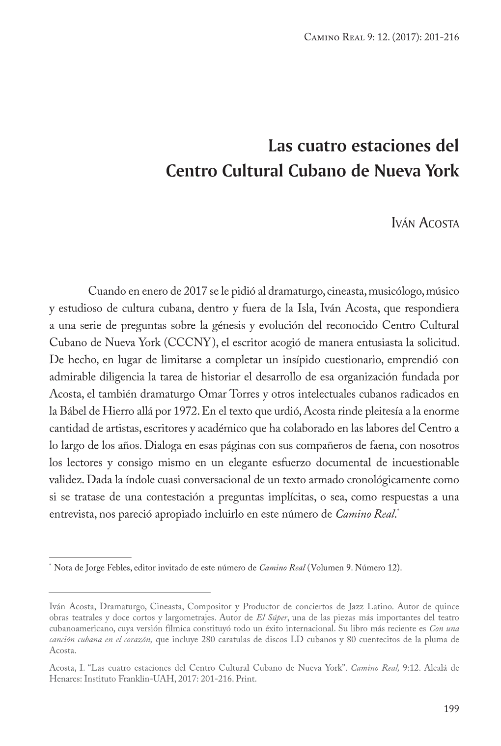 Las Cuatro Estaciones Del Centro Cultural Cubano De Nueva York