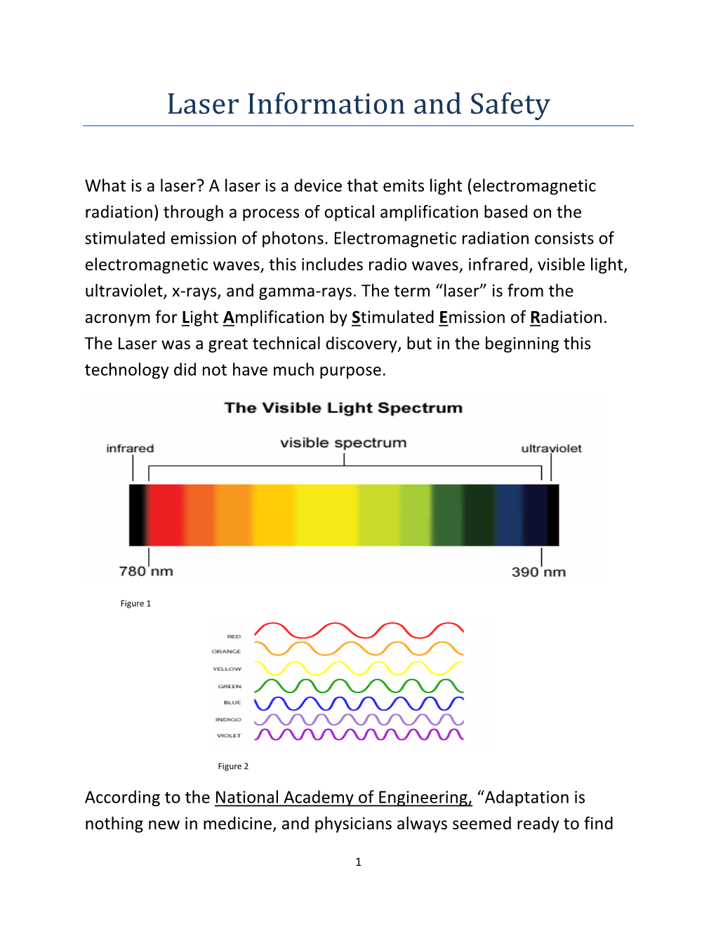 Laser Information and Safety