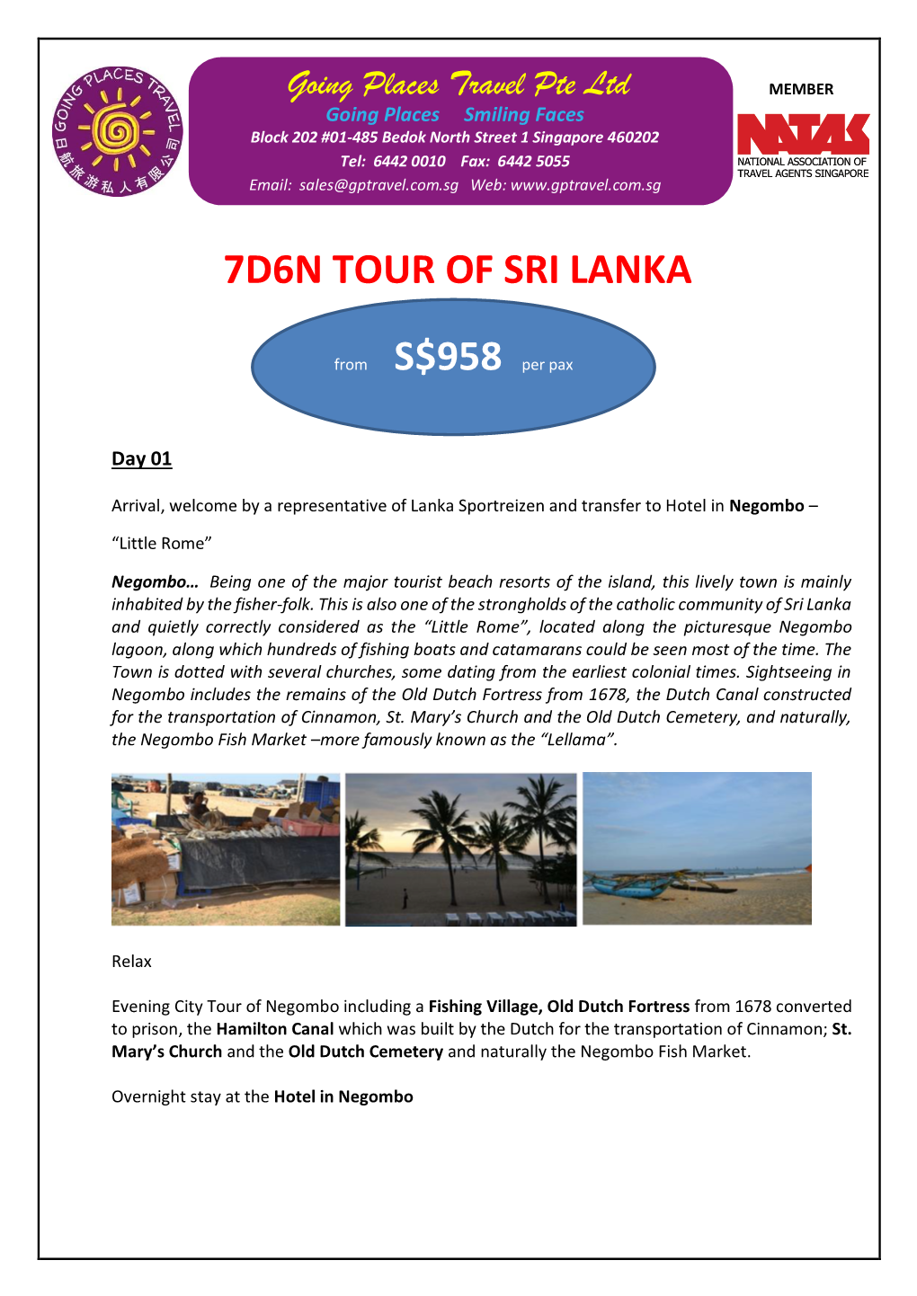 7D6n Tour of Sri Lanka