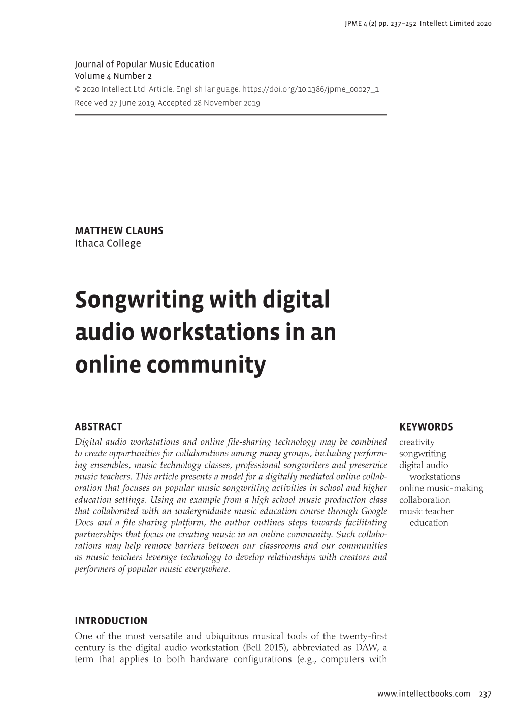 Songwriting with Digital Audio Workstations in an Online Community