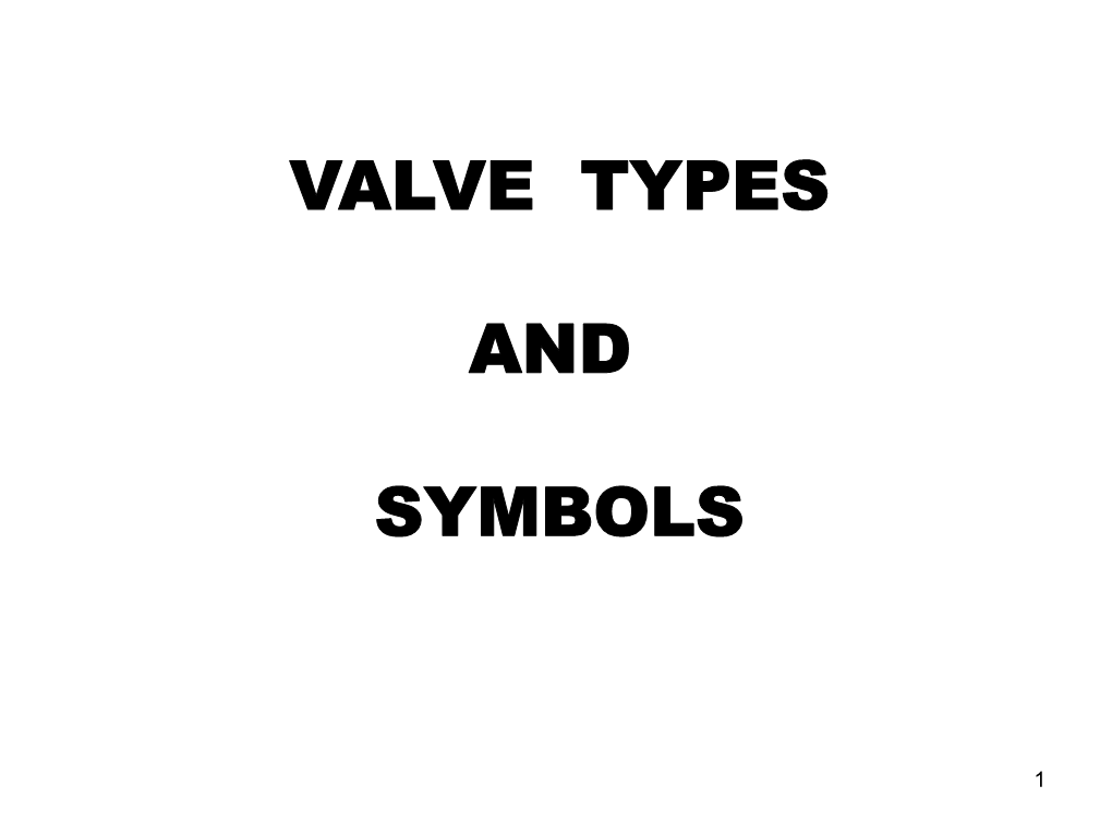 Valve Types and Symbols