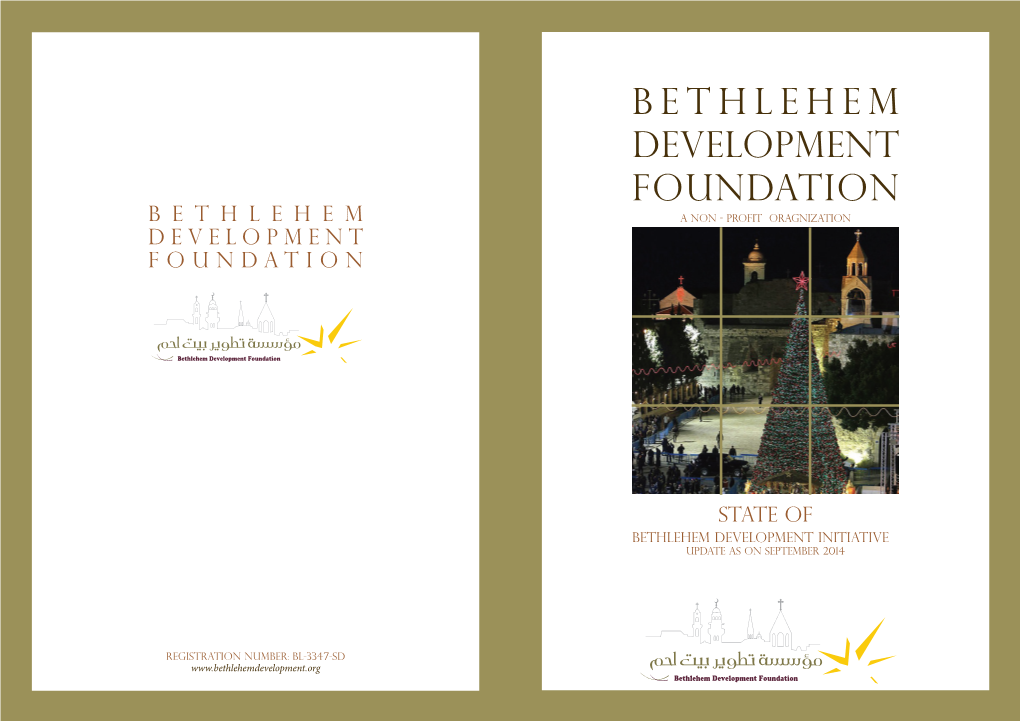 Bethlehem Development Foundation Bethlehem a Non - Profit Oragnization Development Foundation