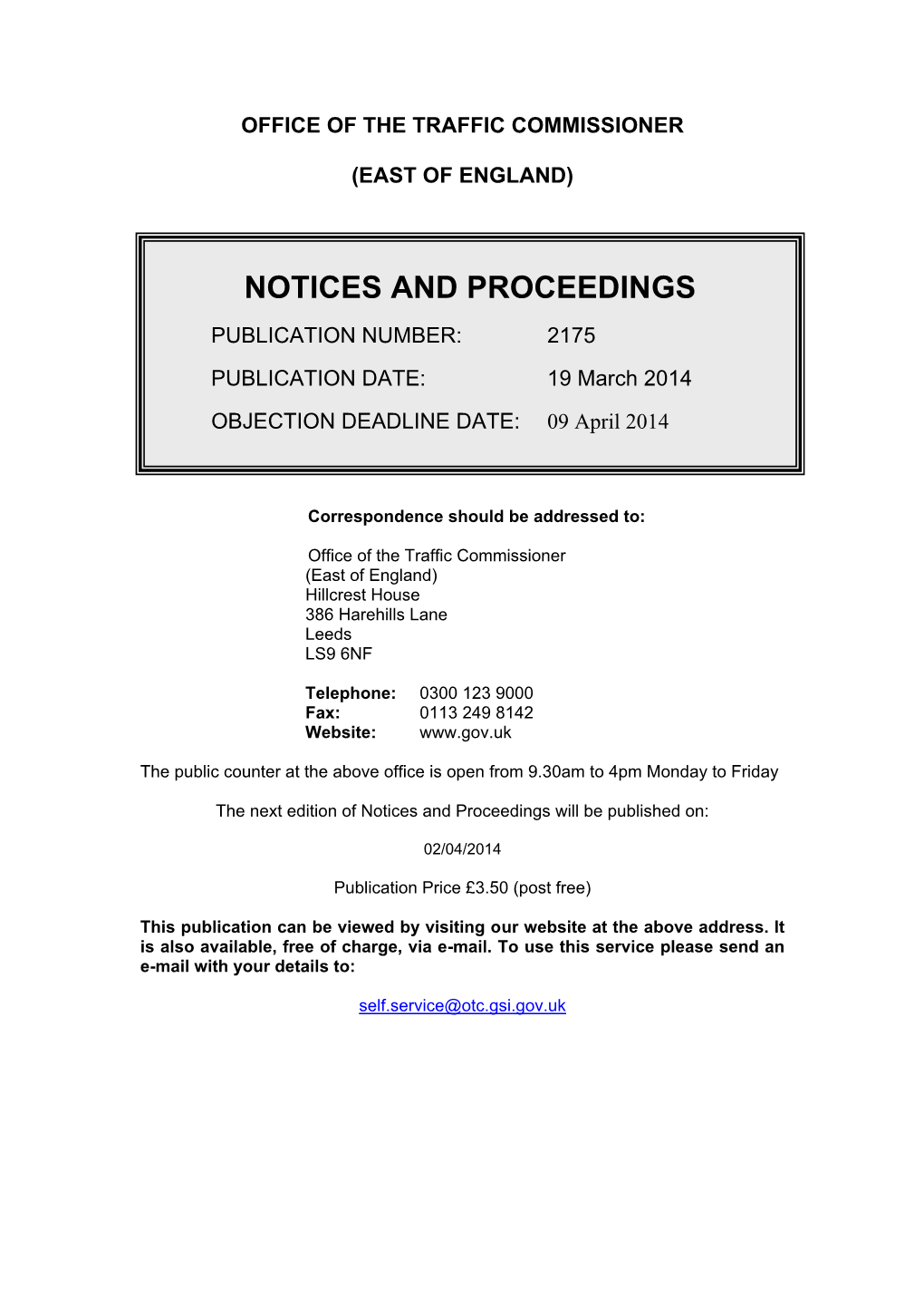 Notices and Proceedings