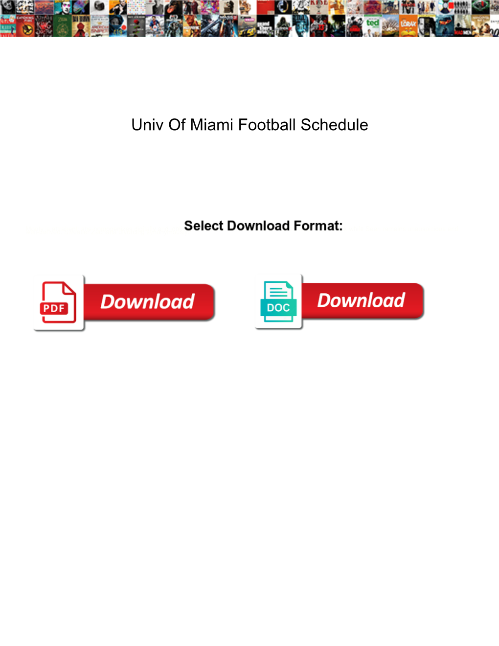 Univ of Miami Football Schedule