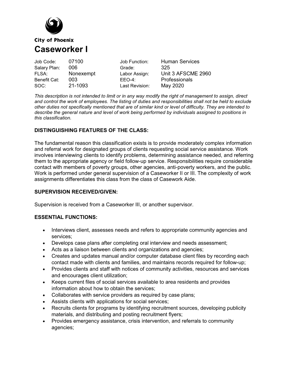 Caseworker I