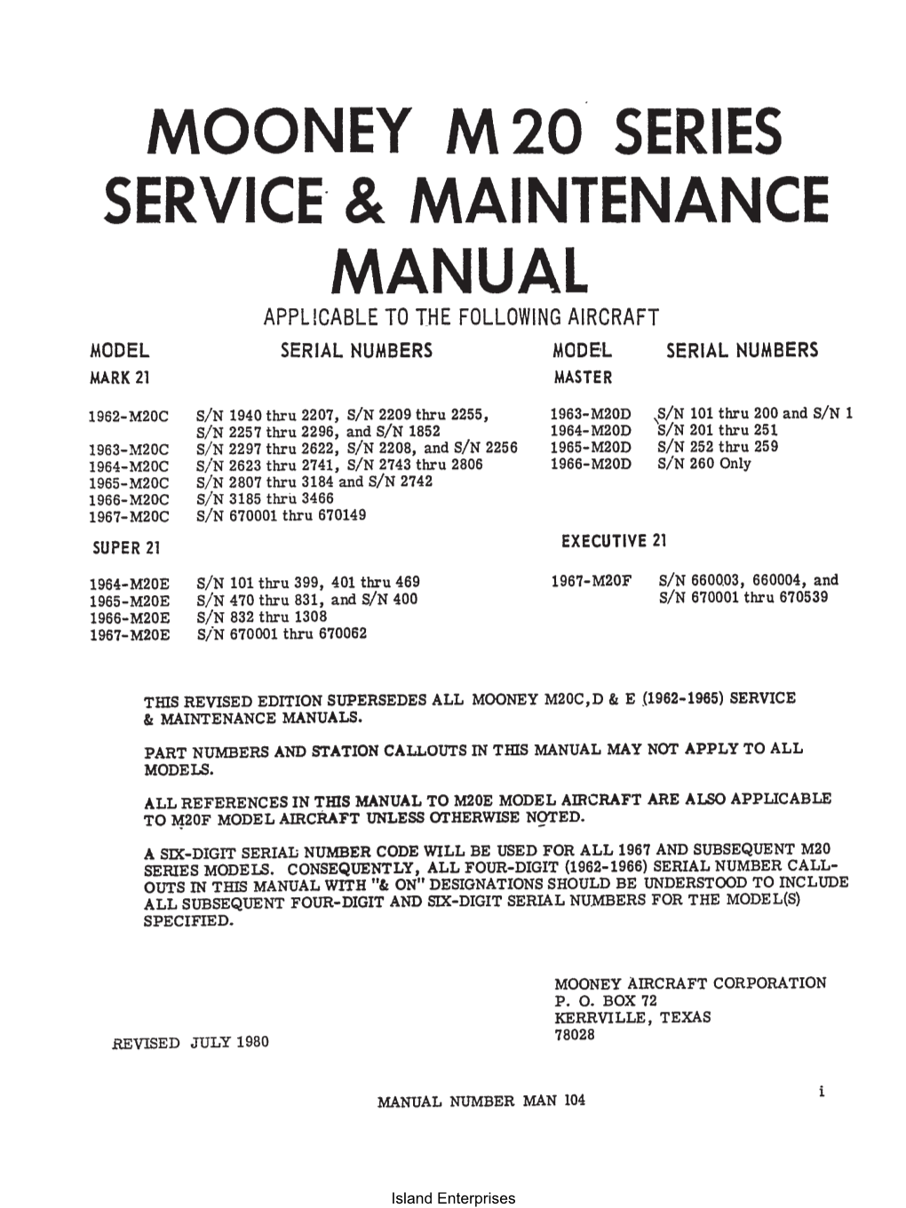 Service & Maintenance Manual