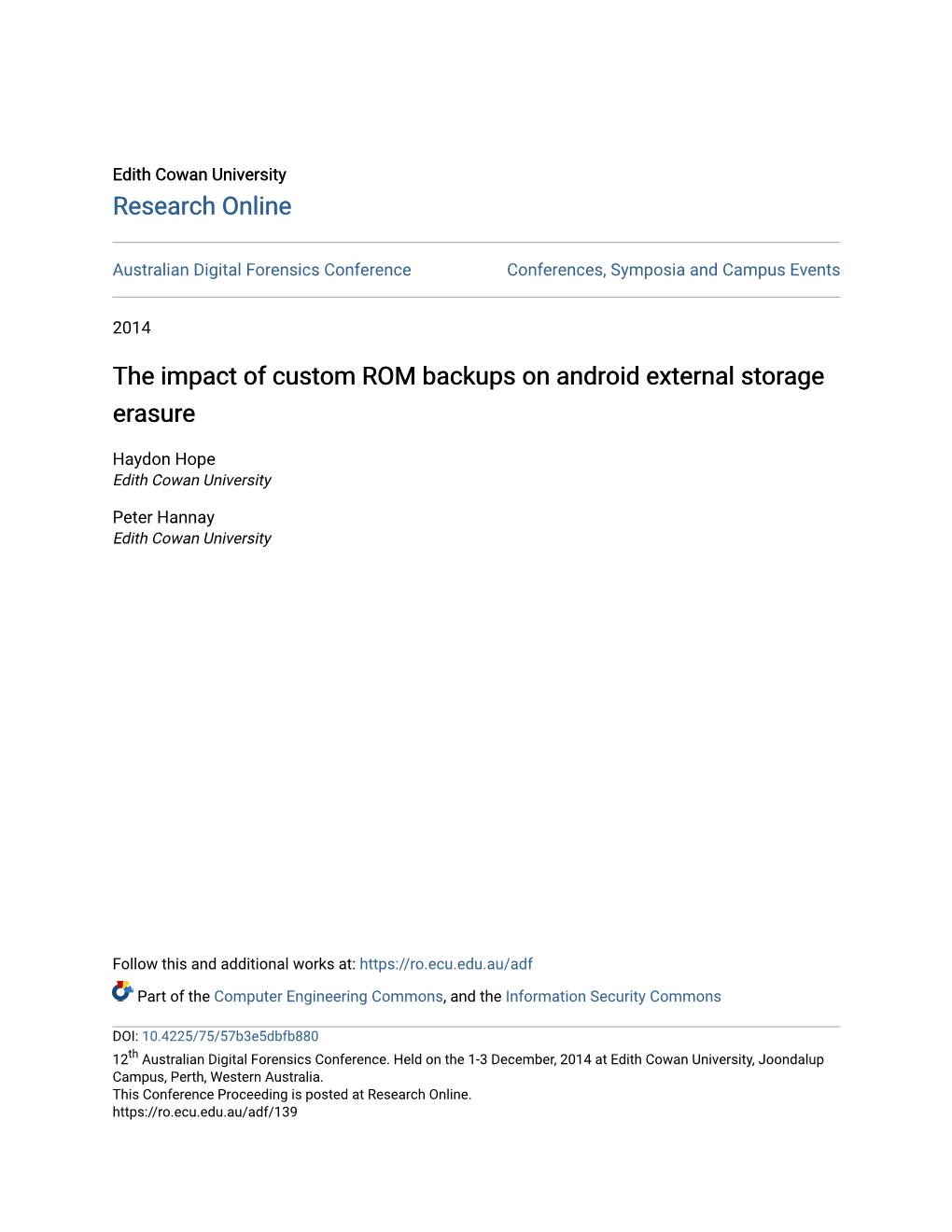 The Impact of Custom ROM Backups on Android External Storage Erasure