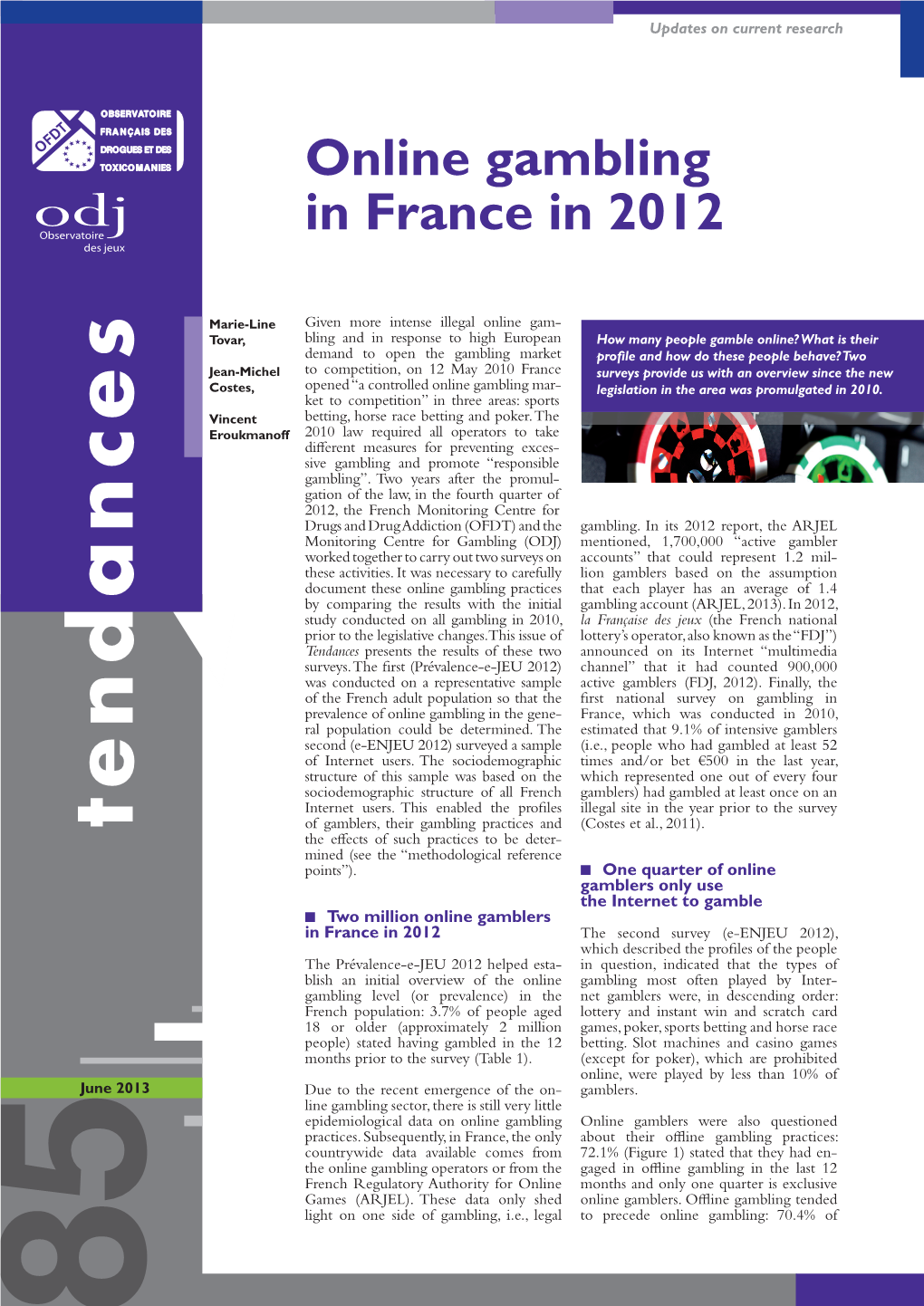 Online Gambling in France in 2012