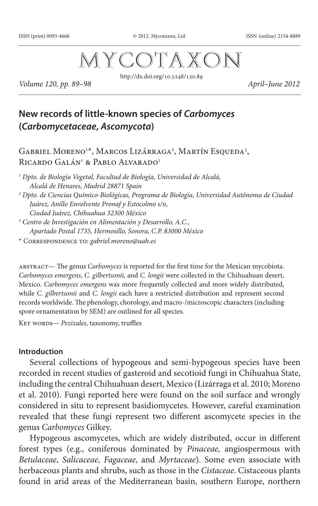 <I>Carbomycetaceae</I>, <I>Ascomycota