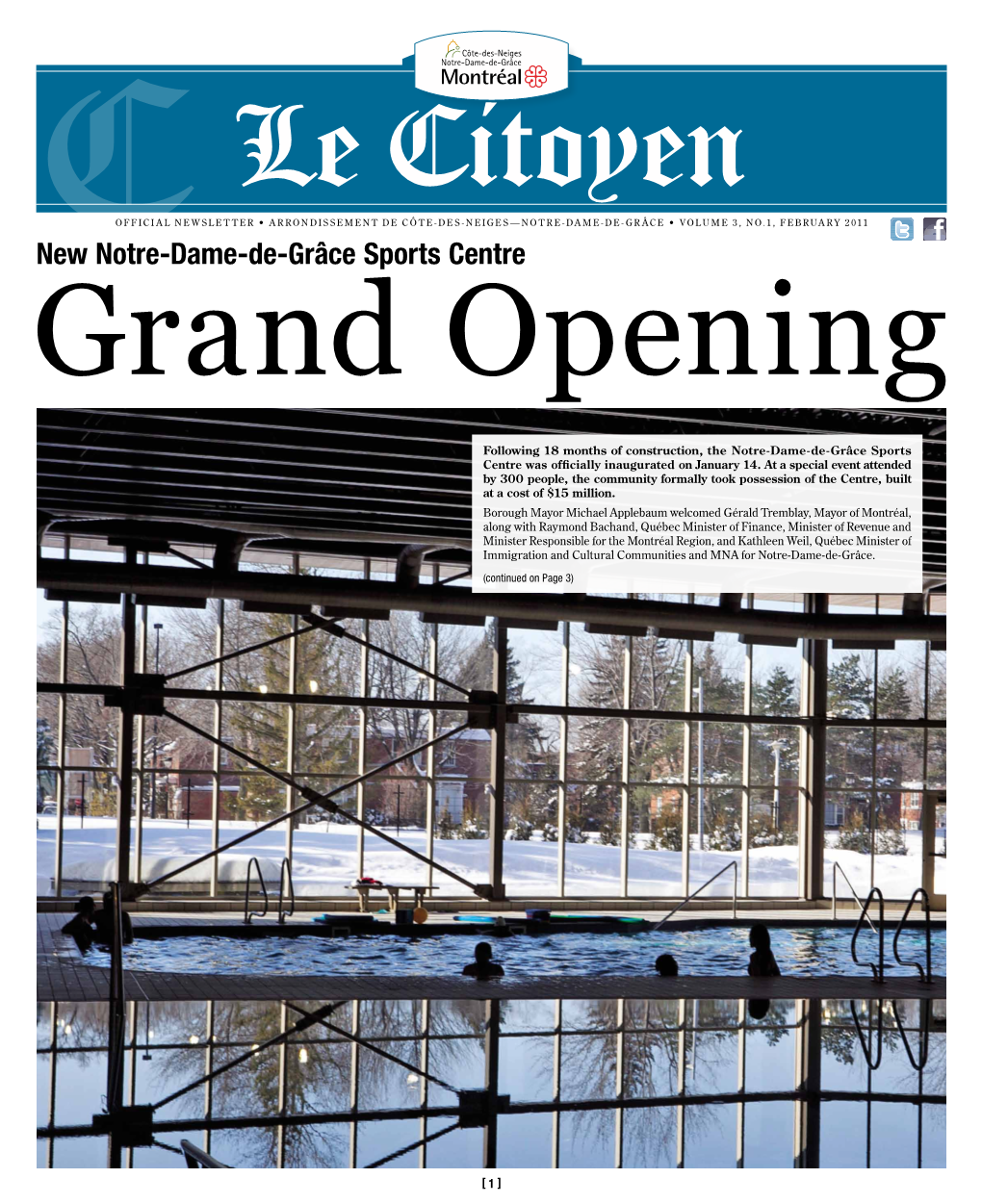 New Notre-Dame-De-Grâce Sports Centre Grand Opening