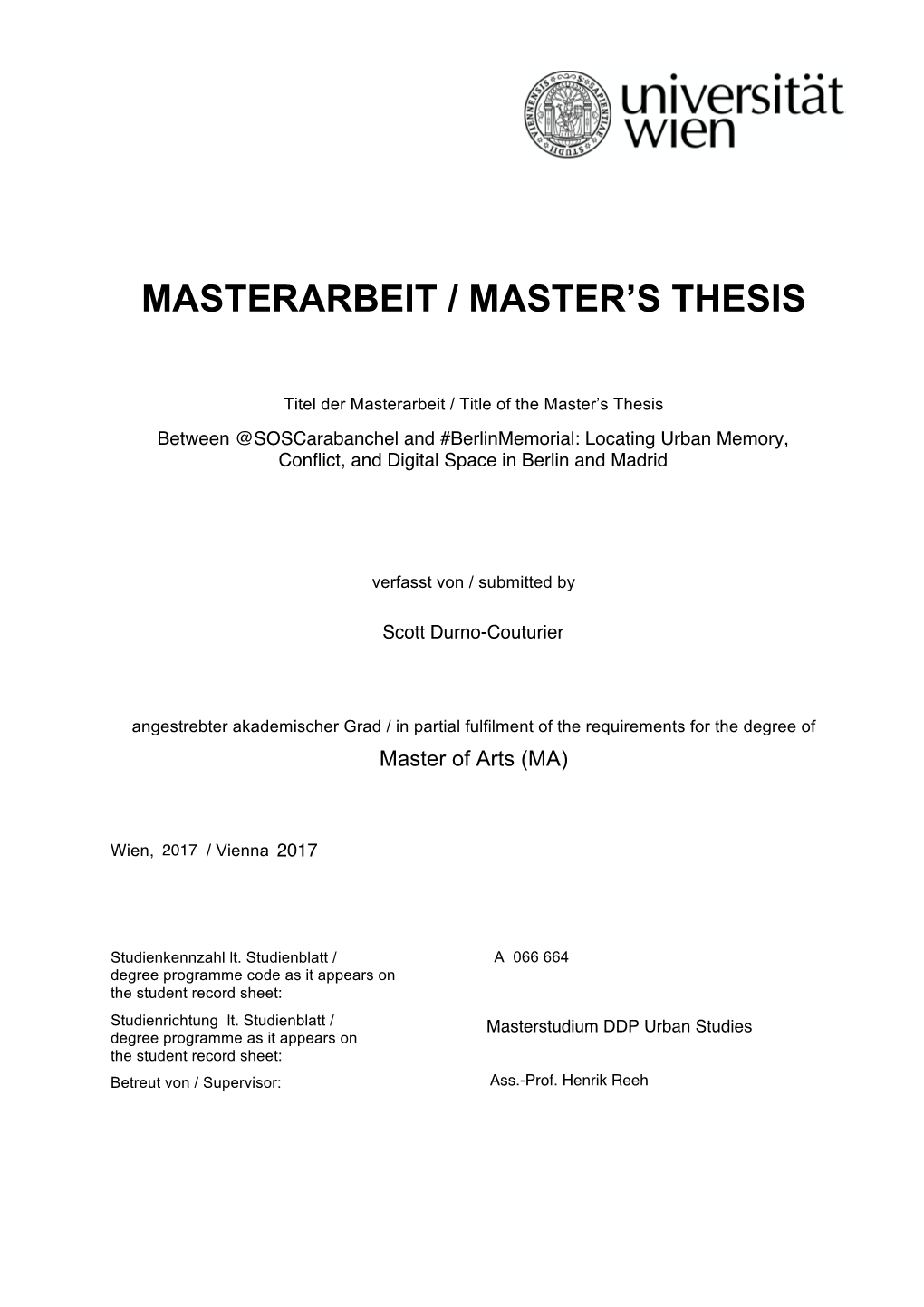 Masterarbeit / Master's Thesis