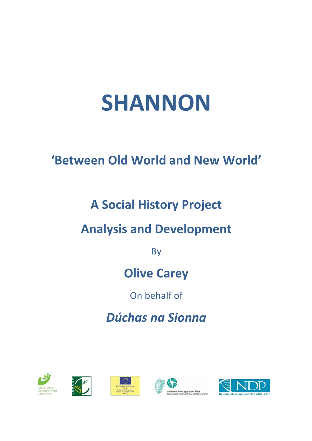 Shannon Social History Project.Pdf