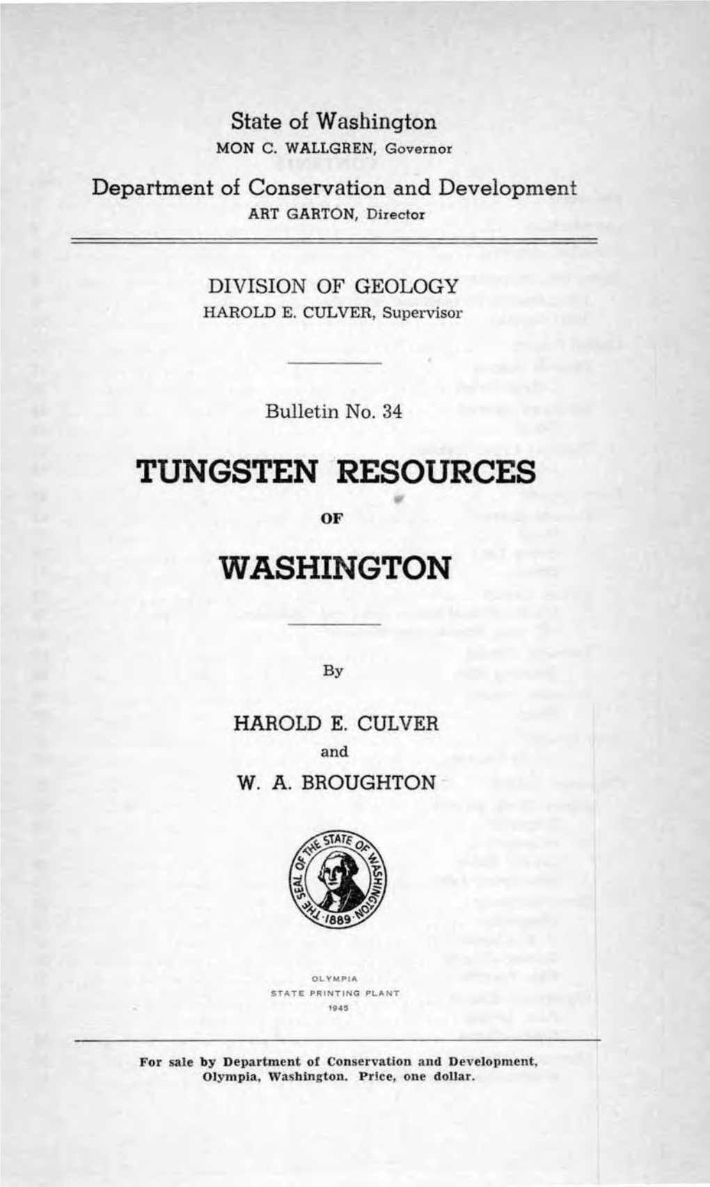 Tungsten Resources Washington