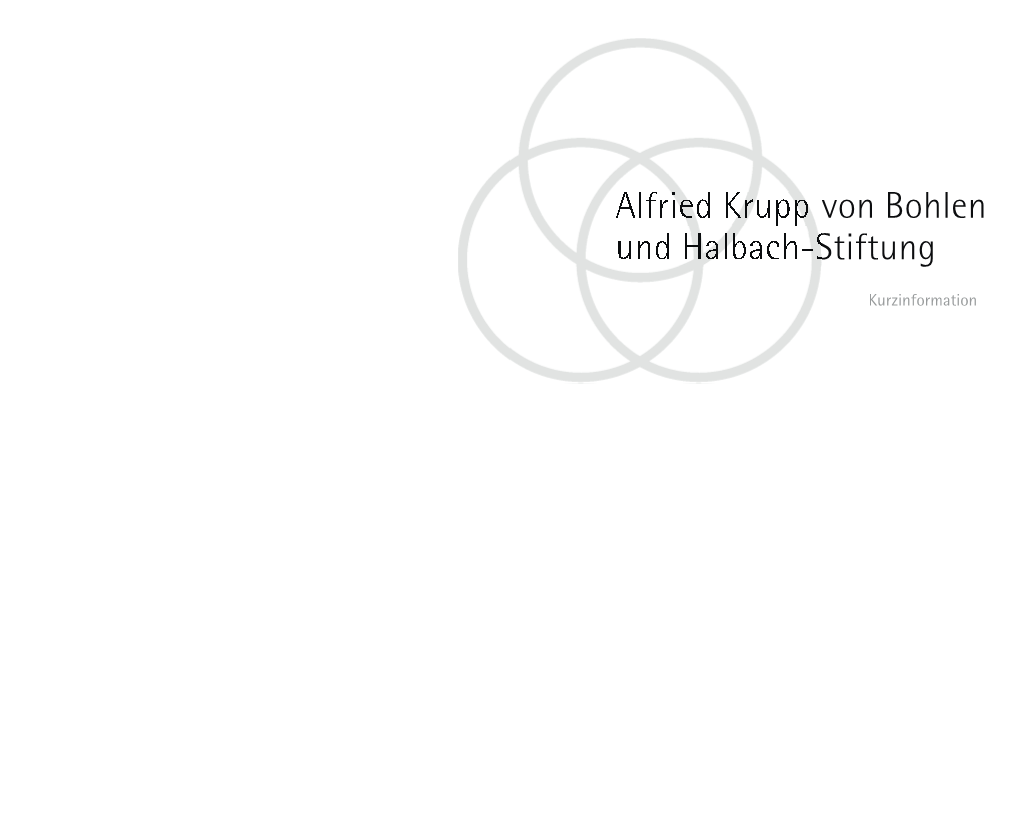 Lfried Krupp Von Bohlen Nd Halbach-Stiftung