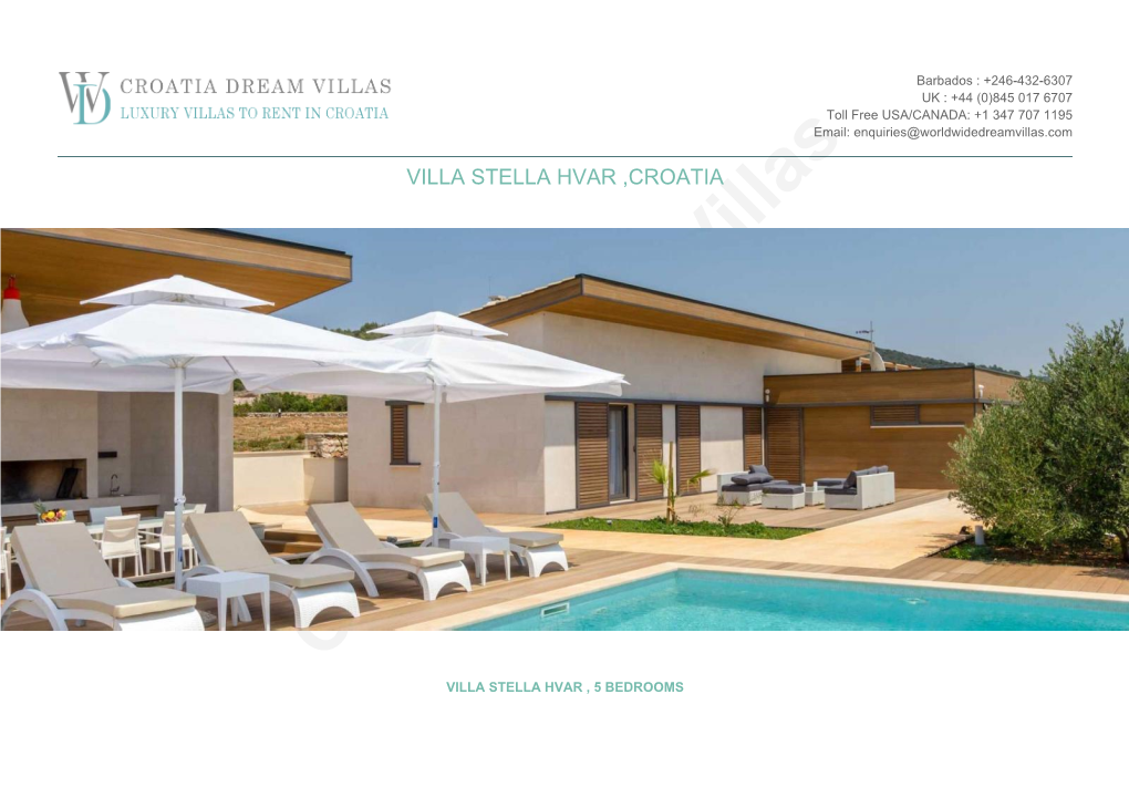 Croatia Dream Villas VILLA STELLA HVAR , 5 BEDROOMS OVERVIEW