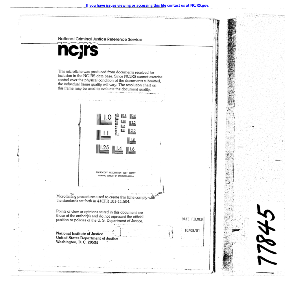 · - '1 , ;T.~ Microfilmi'rig Procedu~Es Used to C;Eate This Fich~ ~Omply with ~ the Standards Set Forth in 41CFR 101-11.504