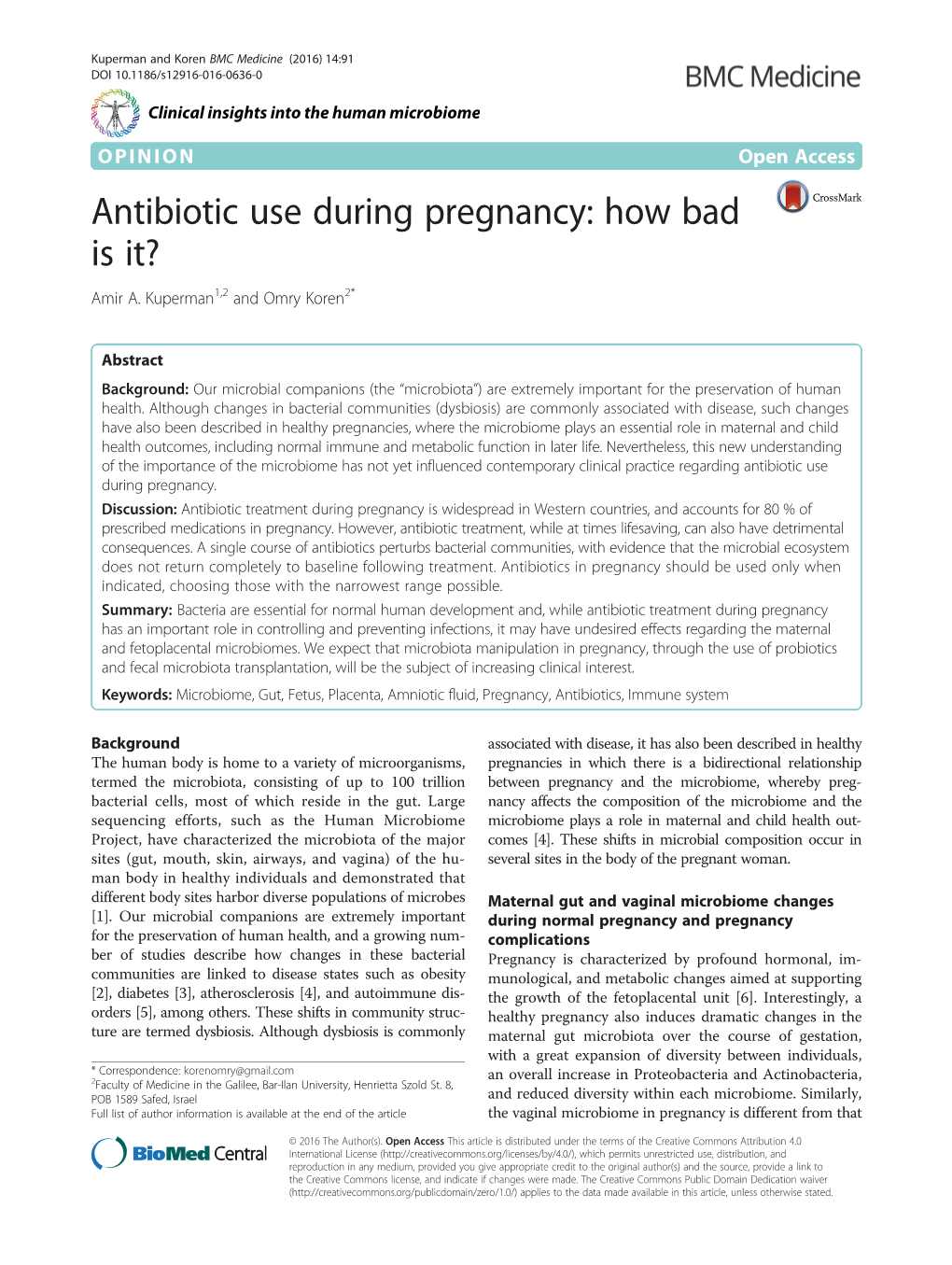 Antibiotic Use During Pregnancy: How Bad Is It? Amir A