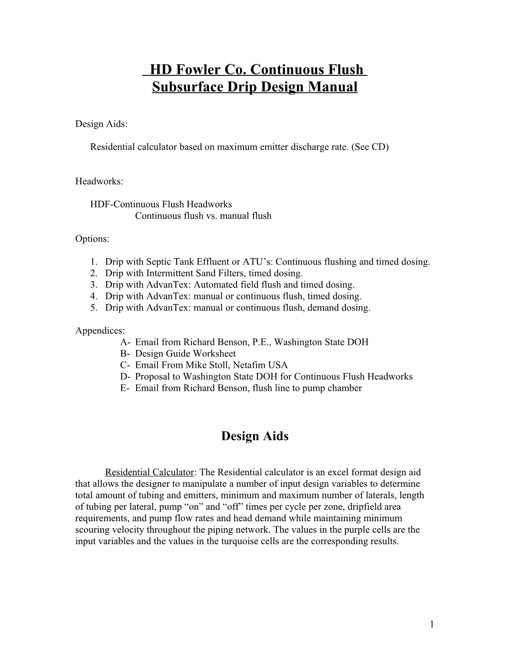 Subsurface Drip Design Manual