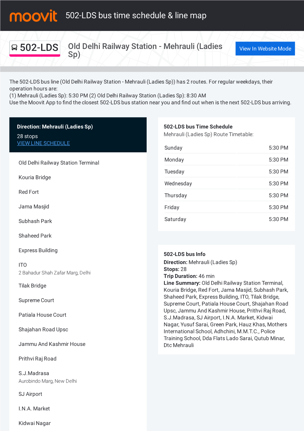 502-LDS Bus Time Schedule & Line