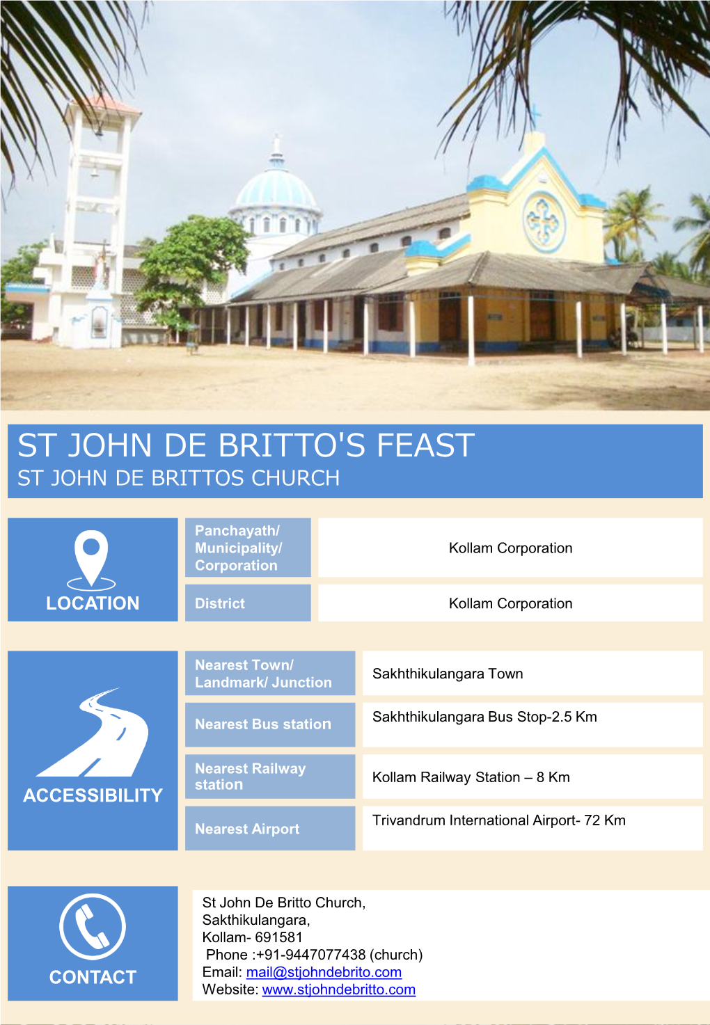 St John De Britto's Feast St John De Brittos Church