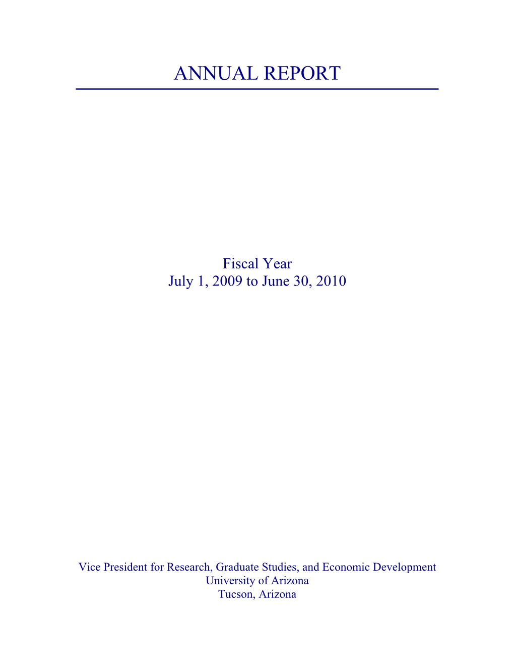 2010 Annual Report of Awards