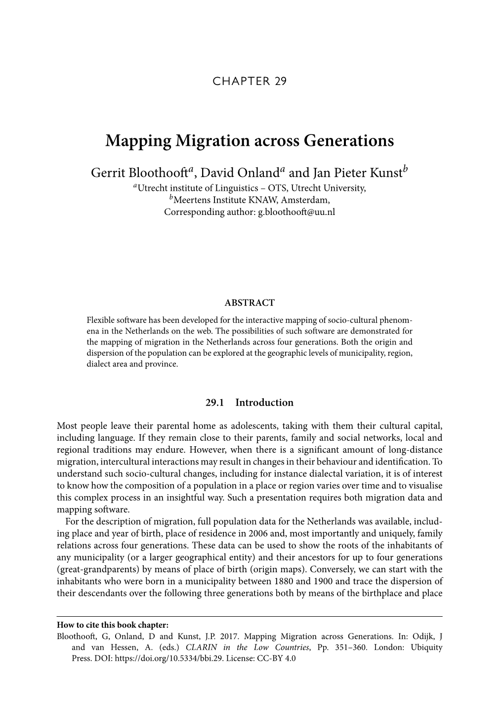 Mapping Migration Across Generations