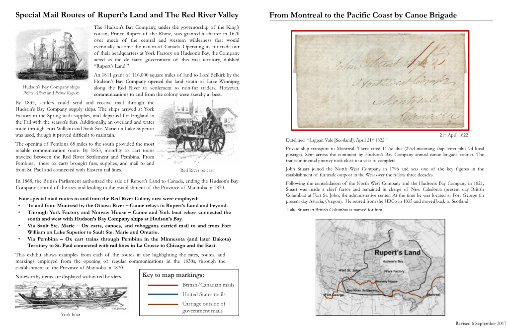 From Montreal to the Pacific Coast by Canoe Brigade Special Mail Routes