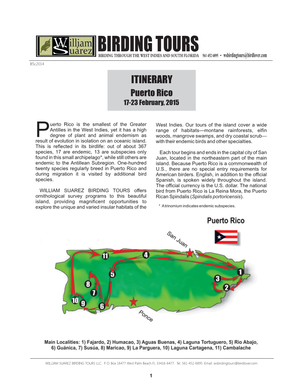 William Suarez – BIRDING TOURS PUERTO RICO