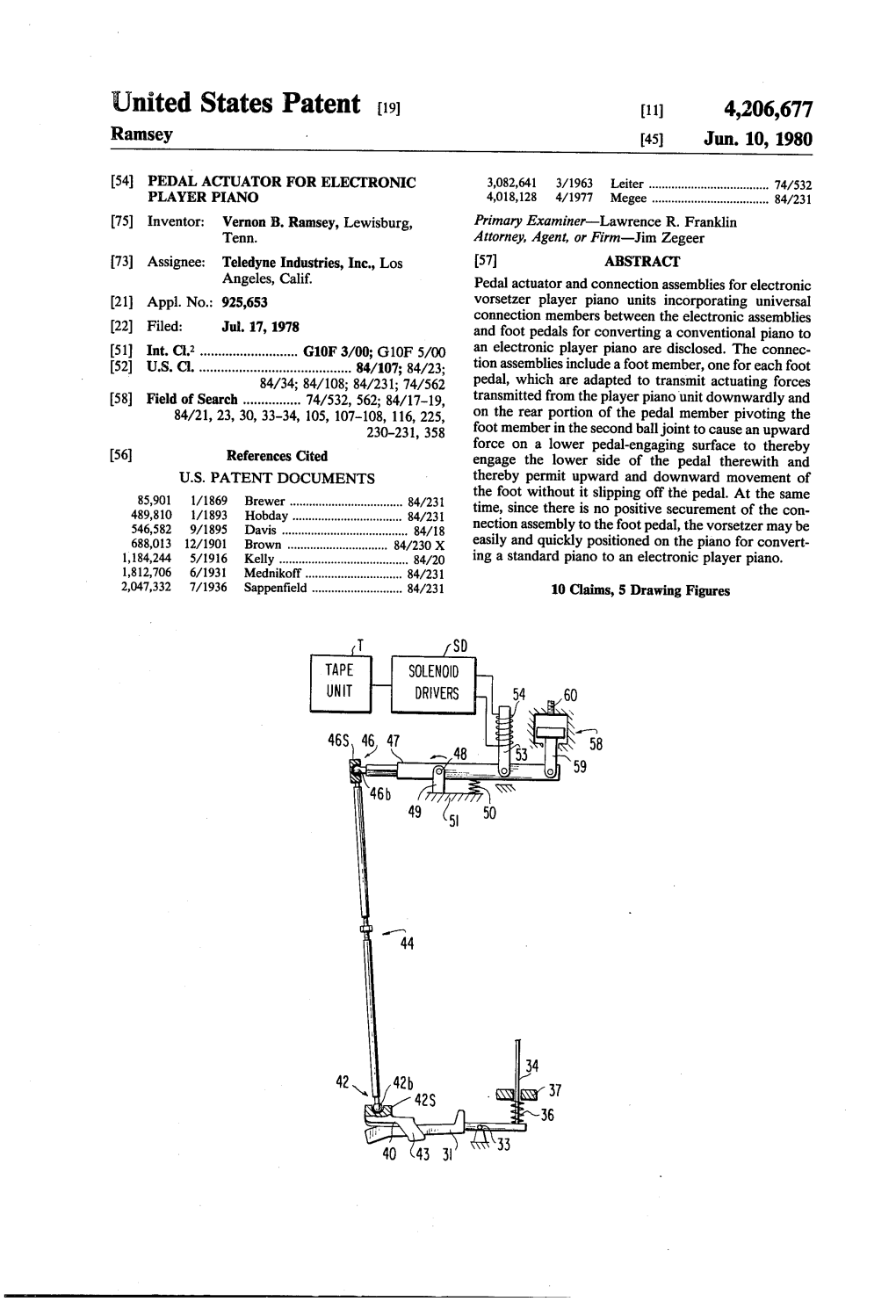 United States Patent (19) (11) 4,206,677 Ramsey 45) Jun