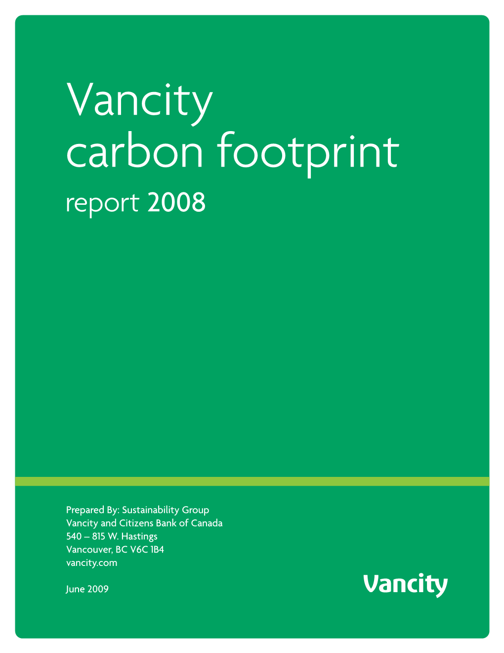 Vancity Carbon Footprint Report 2008