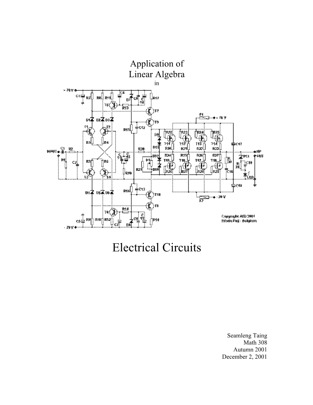 Applications of Linear Algebra in Electrical Circuits