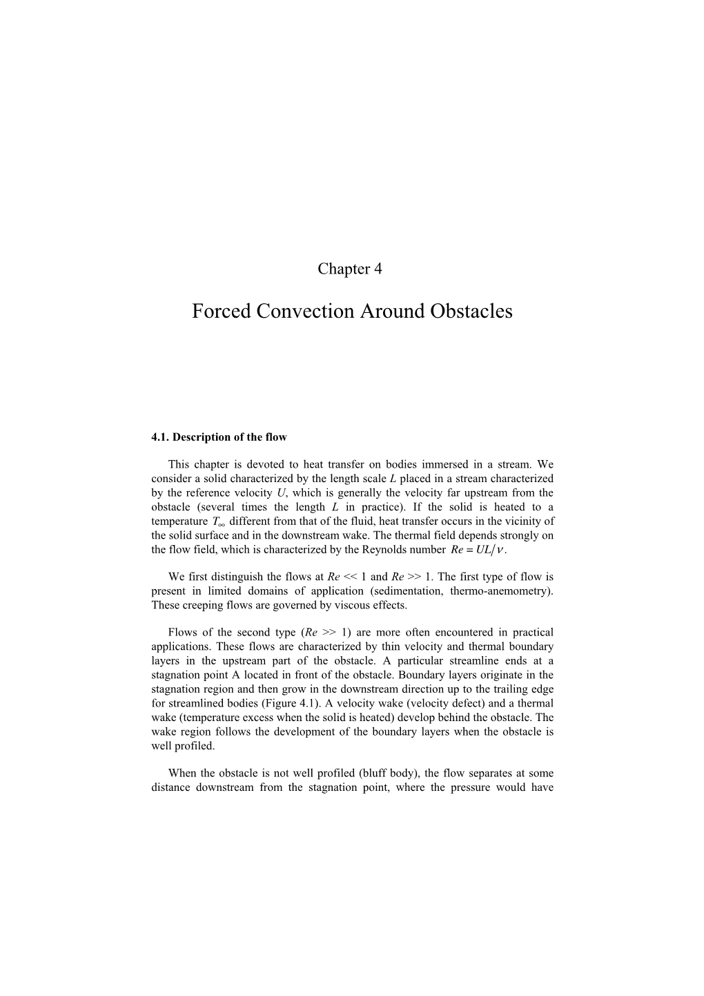 Forced Convection Around Obstacles