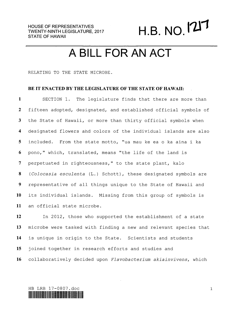 A Bill for an Act