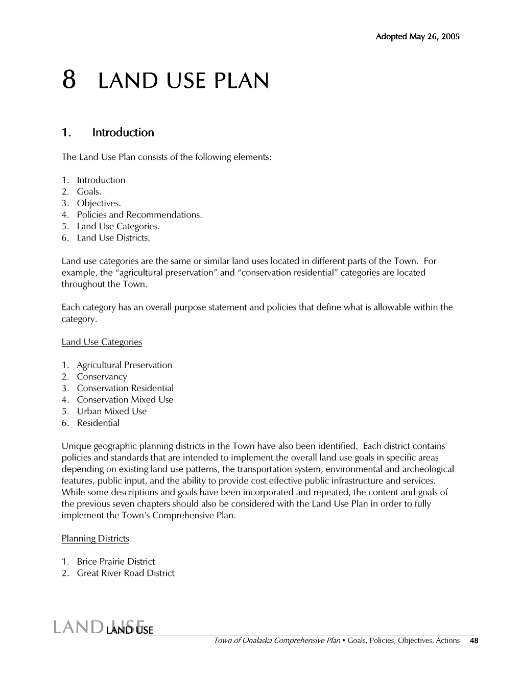 8 Land Use Plan