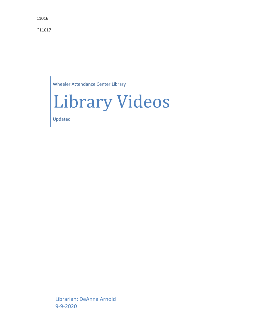 Library Videos