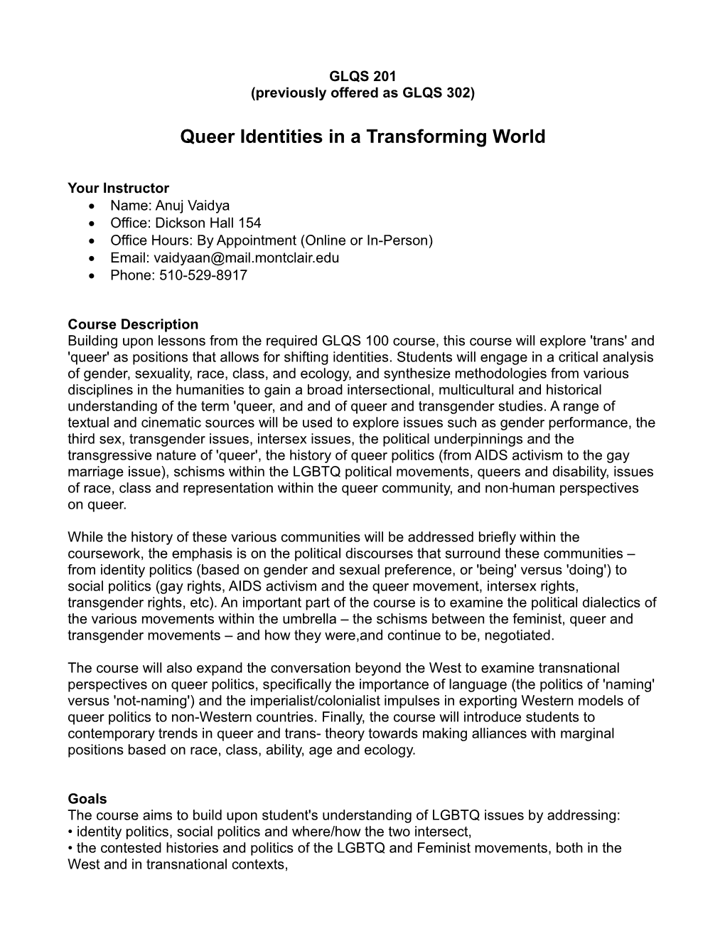 Queer Identities in a Transforming World