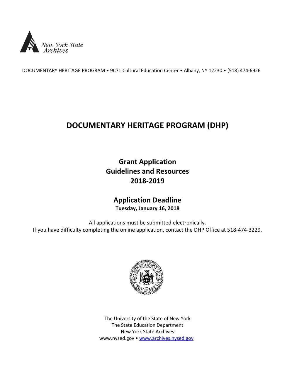 Documentary Heritage Program Guidelines 2018-2019