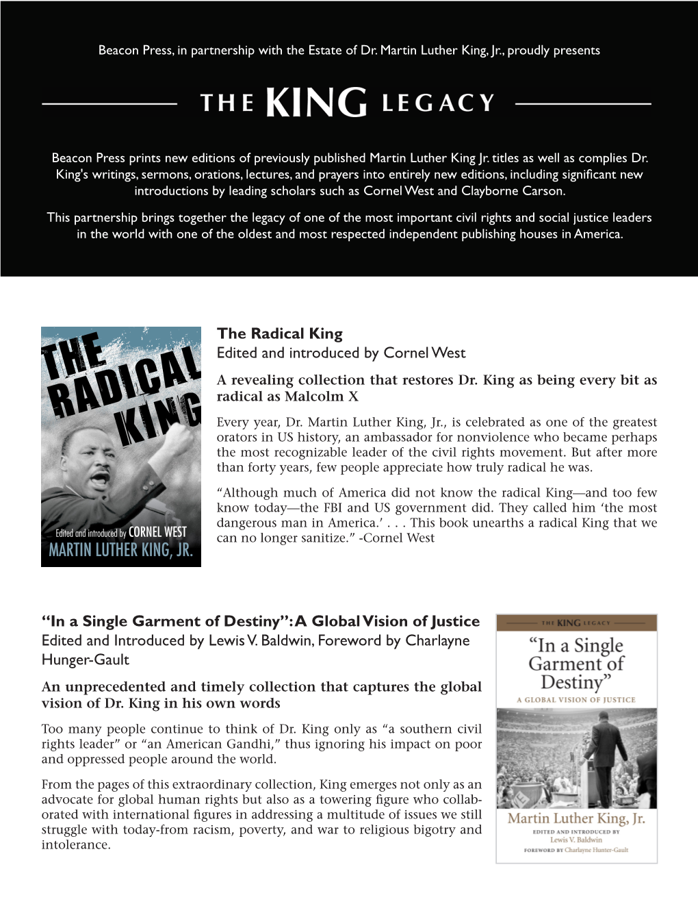 The Radical King Edited and Introduced by Cornel West a Revealing Collection That Restores Dr