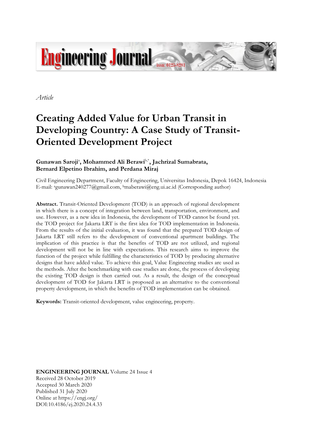 A Case Study of Transit- Oriented Development Project