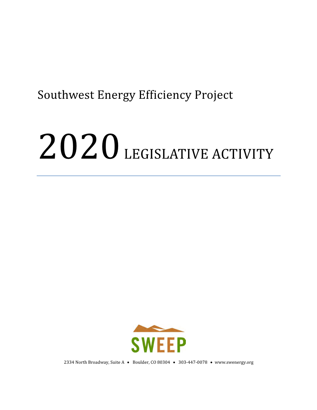 2020Legislative Activity